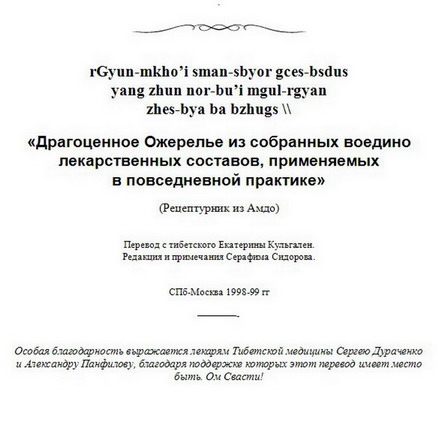 Драгоценное Ожерелье из собранных воедино лекарственных составов, применяемых в повседневной практике. Рецептурник из Амдо. Драгоценное Ожерелье из собранных воедино лекарственных составов, применяемых в повседневной практике. Рецептурник из Амдо.